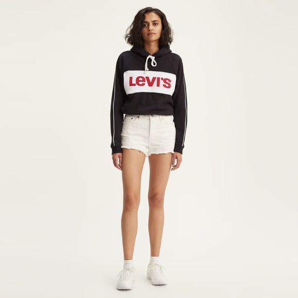 Levi's Pants - Levi’s premium 501 button fly white distressed shorts